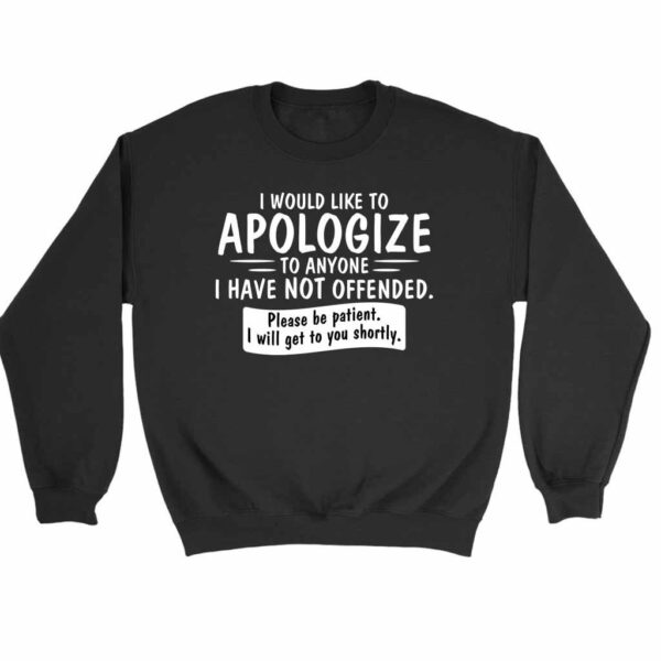 I Would Like To Apologize To Anyone I Have Not Offended Please Be Patient I Will Get To You Shortly Sweatshirt Sweater